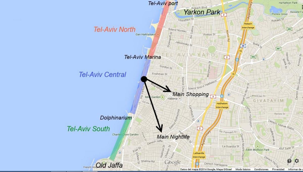 karta Tel Avivu noćni život