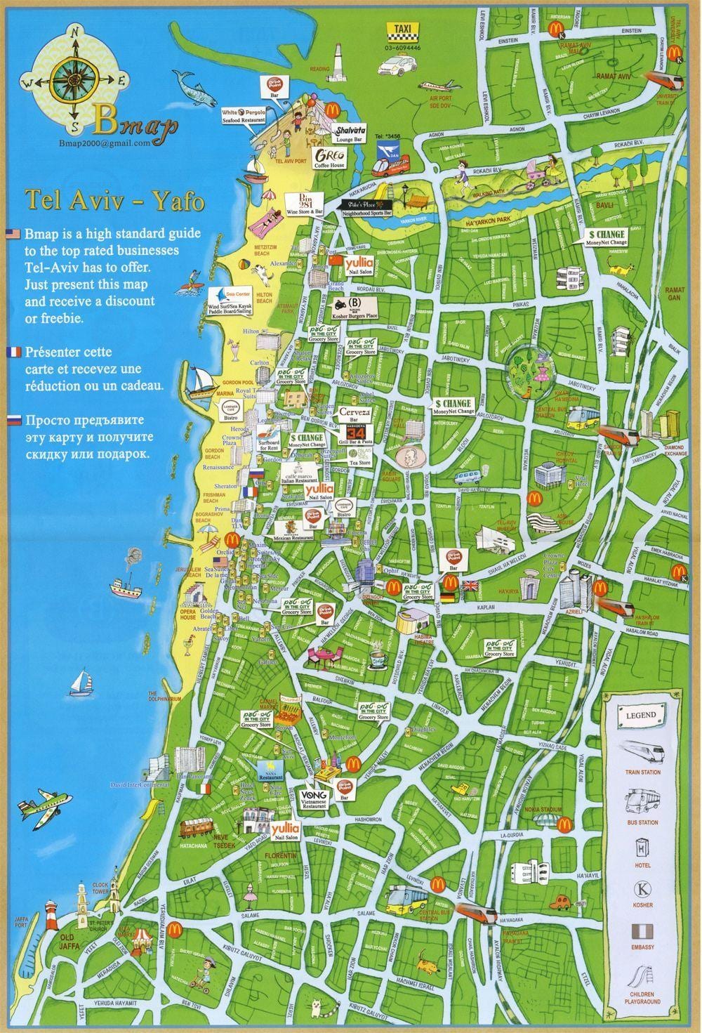 Tel Aviv znamenitosti kartica