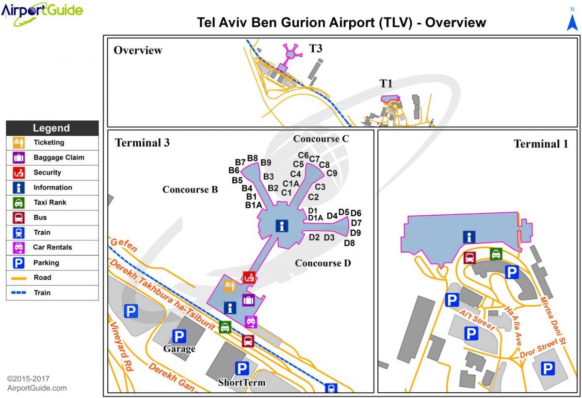 terminal zračne luke Ben-Гурион 3 karti