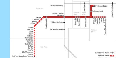 Tel Aviv karta podzemne željeznice 