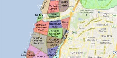 Tel Aviv četvrtine karti
